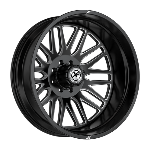 XF Off-Road Xf-240 Dually Wheels Rims 22x8.25 8x210 Black Milled -232mm | 240O228262-232GBML