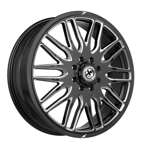 XF Off-Road Xf-240 Dually Wheels Rims 22x8.25 8x200 Black Milled 110mm | 240F228261110GBML