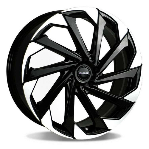 Encore Alloys ENC106 Wheels Rims 20x8 5x100 Black Machined Tips 45mm | WENC106-6412
