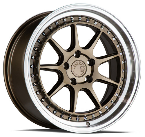 Aodhan Ds-X Wheels Rims 19x9.5 5x114.3 Bronze W/ Machined Lip 15mm | DSX1995511415BZ