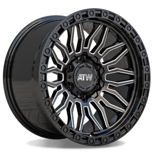 Atw Nile Wheels Rims 17x9 5x127 Gloss Black W/ Milled Spokes -12mm | NIL1795101