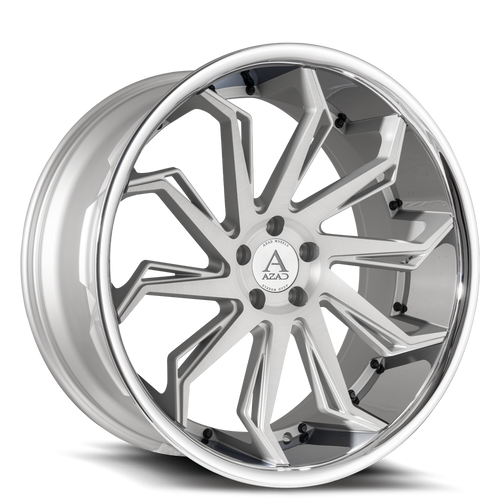 Azad Az1101 Wheels Rims 22x10.5 5x4.5 (5x114.3) Brushed Silver 40mm | AZ1101221055114+40BR/SSL
