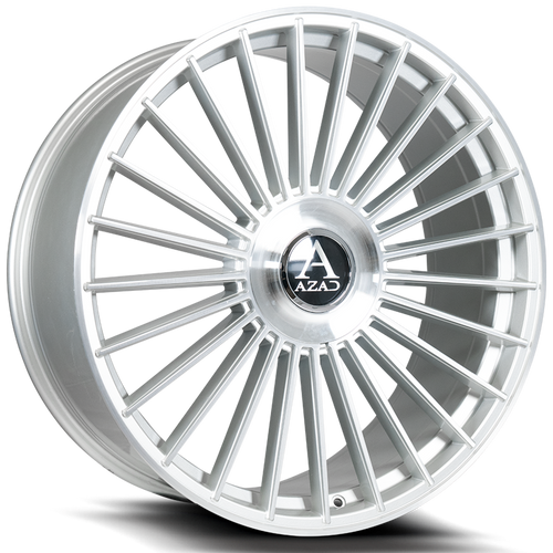 Azad Az25 Wheels Rims 22x9 5x112 5x4.5 (5x114.3) Brushed Silver 15mm | AZ252295112/115+15BR/S