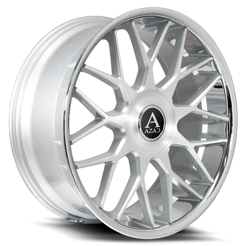 Azad Azv02 Wheels Rims 24x9 5x120 5x127 (5x5) Brushed Silver 10mm | AZV022495120/127+10BR/SSL