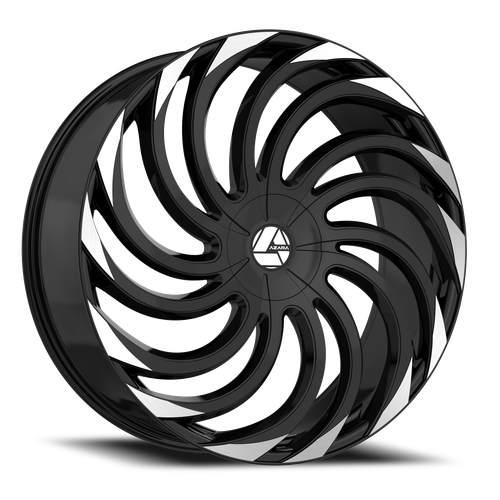 DOORBUSTER PRICING! - Azara Aza-534 Wheel 28x9.5 6x135 & 6x139.7 Gloss Black & Machined 22mm - MINIMUM PURCHASE OF 4 WHEELS | AZA-53428955722BM