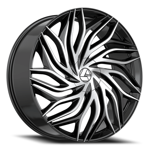 DOORBUSTER PRICING! - Azara Aza-537 Wheel 20x8.5 5x114.3 & 5x120 Gloss Black & Machined 35mm | AZA-53720853835BM