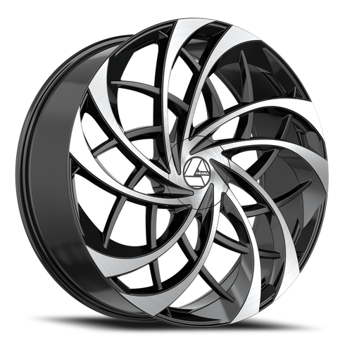 DOORBUSTER PRICING! - Azara Aza-540 Wheel 28x9.5 6x135 & 6x139.7 Gloss Black & Machined 22mm - MINIMUM PURCHASE OF 4 WHEELS | AZA-54028955722BM