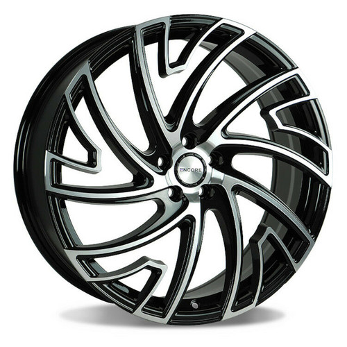 Encore Alloys ENC103 Wheels Rims 22x8 5x100 Machined Face Black 45mm | WENC103-3914
