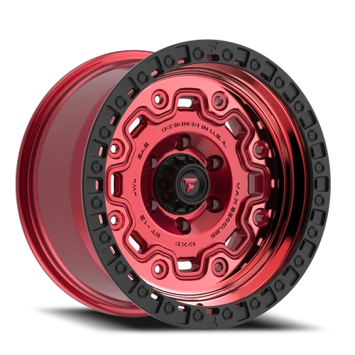 Fittipaldi Offroad Ft100Rtb Wheel 18x9 8x165.1 Red w/ Black Lip 18mm | FT100-18908165P18RTB