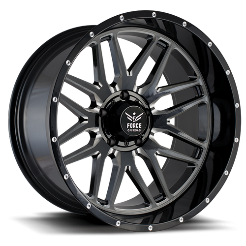 Force Off-Road Fo4 Wheels Rims 20x10 6x5.5 (6x139.7) Black Milled -12mm | FO420106139.7-12B/M