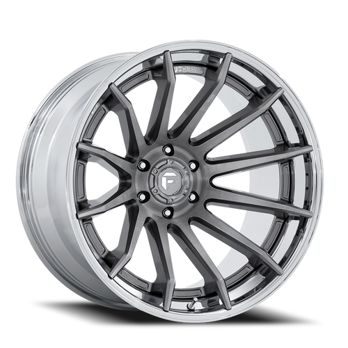 Fuel Fc403 Burn Wheel 24x12 6x135 Platinum With Chrome Lip -44mm - MINIMUM PURCHASE OF 4 WHEELS - FREE T-SHIRT INCLUDED! | FC403AP24126344N