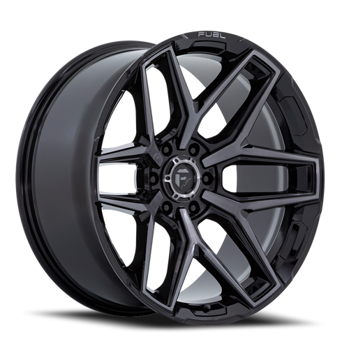 Fuel Flux Wheel 20x10 5x127 Gloss Black w/ Brushed Face & Gray Tint -18mm - FREE T-SHIRT INCLUDED! | FC854BT20105018N