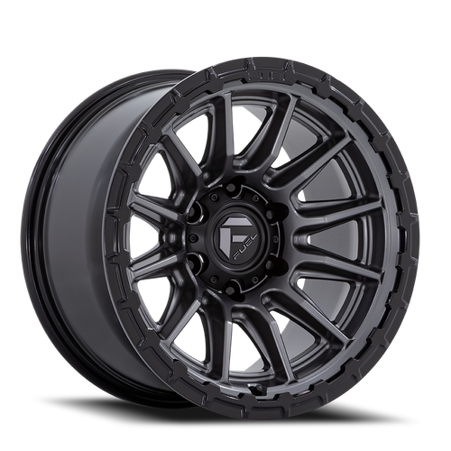 Fuel Fc866 Piston Wheel 22x10 5x127 Matte Gunmetal w/ Gloss Black Lip -18mm - FREE T-SHIRT INCLUDED! | FC866AB22105018N