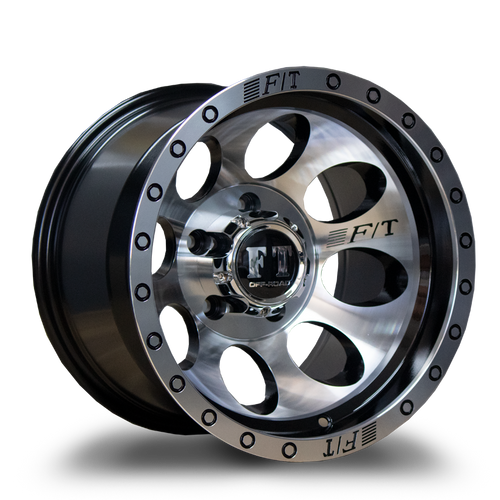 Full Throttle FT5096 Wheels Rims 16x10 5x4.5 (5x114.3) Black Machined -44mm | FT50961610511444BP