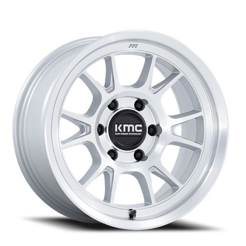 Kmc Km729 Range Wheel 17x8.5 5x127 Gloss Silver With Machined Face -10mm - FREE T-SHIRT INCLUDED! | KM729DX17855010N