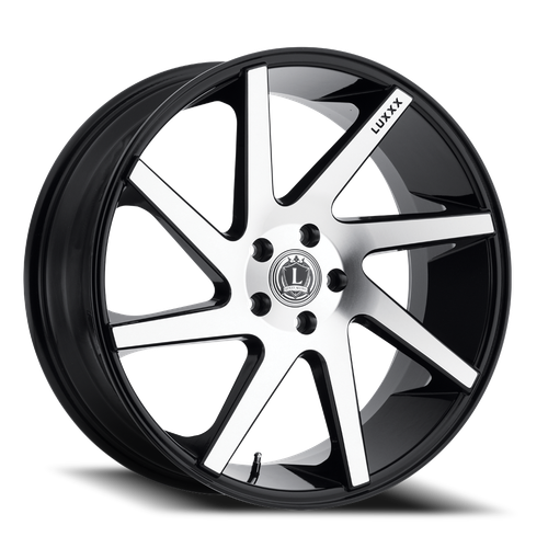 Luxxx Alloys Lux 8 Wheel 20x8.5 5x112 Gloss Black Machined Face 38mm | LUX820855112+38B-A2