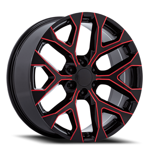 Performance Replicas Pr177 Wheel 24x10 6x139.7 Gloss Black Milled With Red Tint 24mm - MINIMUM PURCHASE OF 4 WHEELS | 177MR-2415824