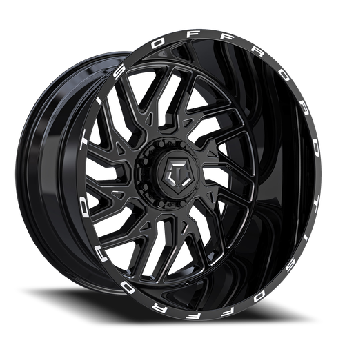 DOORBUSTER PRICING! - Tis 544Bm Wheel 24x12 8x170 Gloss Black w/ Milled Accents -44mm - FREE T-SHIRT INCLUDED! | 544BM-2428744S