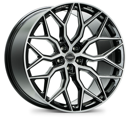 Vossen Hf2 Wheel 19x9.5 5x112 Brushed Gloss Black 45mm - FREE T-SHIRT INCLUDED! | HF2-9M83
