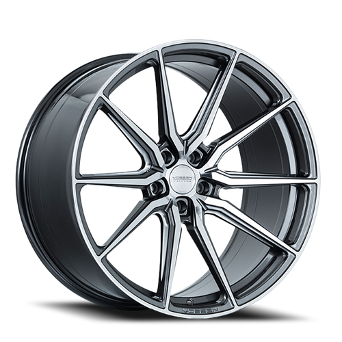 Vossen Hf3 Wheel 19x8.5 5x112 Gloss Graphite Polished 45mm - FREE T-SHIRT INCLUDED! | HF3-9M67