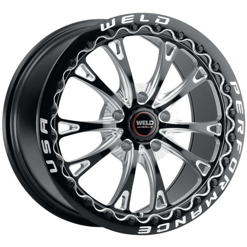 WELD Performance Belmont Drag Beadlock Wheels Rims 17x10 5x4.5 (5x114.3) Black Milled 49mm | S90870067P49