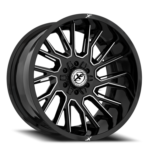 DOORBUSTER PRICING! - Xf Off-Road Xf-230 Wheel 18x9 5x127 & 5x139.7 Gloss Black & Machined 12mm | XF-23018904312GBM