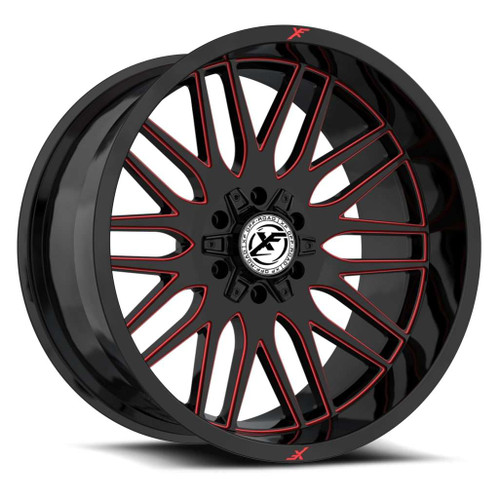 XF Off-Road Xf-240 Wheels Rims 17x9 6x135 6x5.5 (6x139.7) Black Red Milled 12mm | XF-24017905712GBMLR