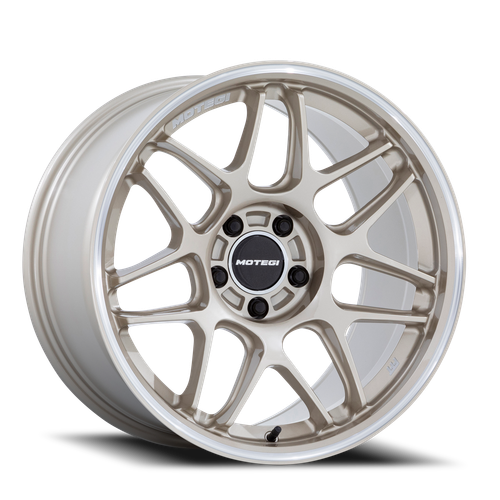 Motegi Mr158 Tsubaki Wheel 18x9.5 5x100 Motorsport Gold w/ Machined Lip 40mm - FREE T-SHIRT INCLUDED! | MR158GD18955M40