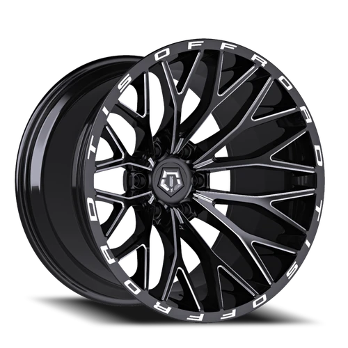 DOORBUSTER PRICING! - Tis 566Bm Wheel 20x9 6x139.7 Gloss Black Milled 18mm - FREE T-SHIRT INCLUDED! | 566BM-2098318