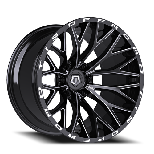 DOORBUSTER PRICING! - Tis 566Bm Wheel 22x10 6x139.7 Gloss Black Milled -19mm - FREE T-SHIRT INCLUDED! | 566BM-2208319