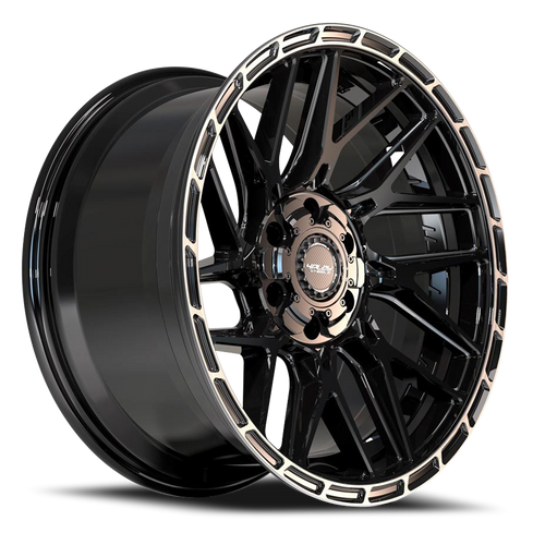 DOORBUSTER PRICING! - 4Play 4Ps28 Wheel 20x9 6x139.7 & 6x135 Gloss Black w/ Brushed Face & Tinted Clear 18mm - FREE T-SHIRT INCLUDED! | 4PS28-20090-6D55-18BBT