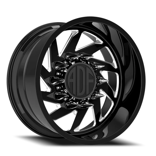 Adf Contractor Wheel 24x12 8x170 Gloss Black/Machined -40mm - FREE T-SHIRT INCLUDED! - MINIMUM PURCHASE OF 4 WHEELS | S203BM241223-40R