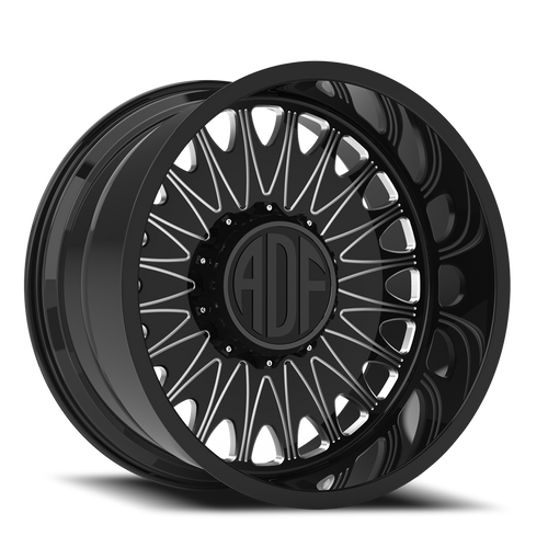 Adf Roulette Wheel 30x16 5x127 Gloss Black/Machined -101mm - FREE T-SHIRT INCLUDED! - MINIMUM PURCHASE OF 4 WHEELS | S305BM301611-101