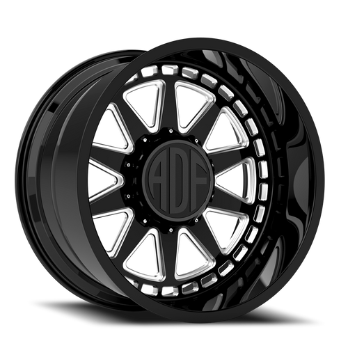 Adf Taladega Wheel - 26x16 8x165.1 Gloss Black/Machined -101mm - FREE T-SHIRT INCLUDED! - MINIMUM PURCHASE OF 4 WHEELS | S302BM261621-101