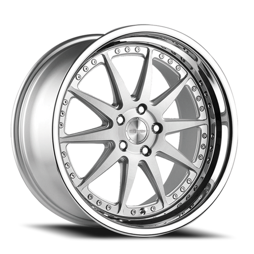DOORBUSTER PRICING! - Rennen Csl-1 Wheel 18x8.5 5x114.3 Silver Brushed w/ Chrome Step Lip 33mm - FREE T-SHIRT INCLUDED! | SL118850I033CSX101