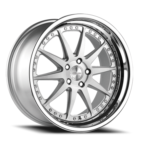 DOORBUSTER PRICING! - Rennen Csl-1 Wheel 19x9.5 5x115 Silver Brushed w/ Chrome Step Lip 25mm - FREE T-SHIRT INCLUDED! | SL119950J025CSX101