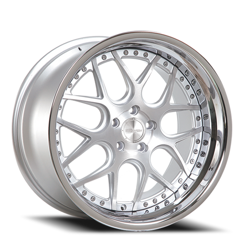 DOORBUSTER PRICING! - Rennen Csl-2 Wheel 20x10 5x114.3 Silver Brushed w/ Chrome Step Lip 42mm - FREE T-SHIRT INCLUDED! | SL220100I042CSX101