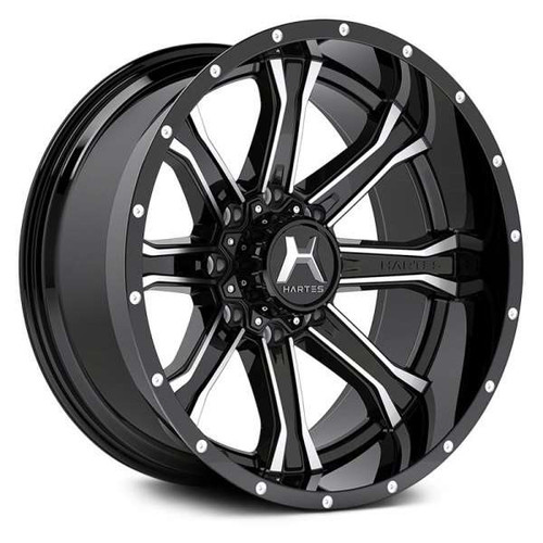 Hartes Metal Strike Wheels Rims 22x12 6x135 6x139.7 Satin Black Machined & Milled W/ Dark Tint -44mm | 71122S12VN-44KMFCDTDTM2MHF