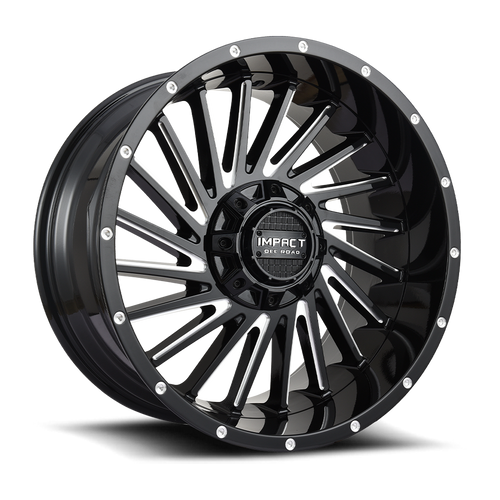 DOORBUSTER PRICING! - Impact Off-Road 812 Wheel 20x10 5x139.7 & 5x127 Gloss Black Milled -12mm - FREE T-SHIRT INCLUDED! | 812GB-21056-12