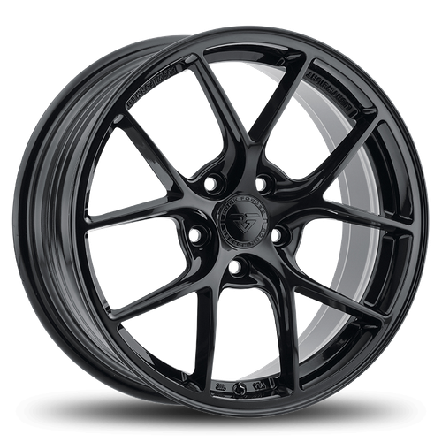 Rock Forged Ff10 Wheels Rims 16x7 5x100 Gloss Black 35mm | FF10-167500+35GB