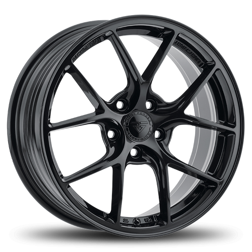 Rock Forged Ff10 Wheels Rims 17x7.5 5x100 Gloss Black 38mm | FF10-1775500+38GB