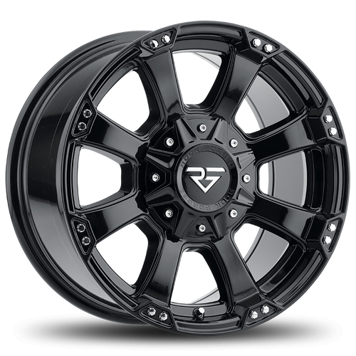 Rock Forged Ff44 Wheels Rims 17x9 6x135 6x139.7 Gloss Black -12mm | FF44-17963539-12GB