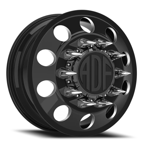 Adf Classic Dually Wheel 20x8.25 8x210 Gloss Black/Machined 144mm - FREE T-SHIRT INCLUDED! | D101BM208226+144