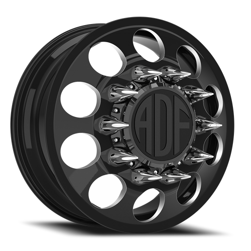 Adf Big Mac Dually Wheel 22x8.25 8x165.1 Gloss Black/Machined 144mm - FREE T-SHIRT INCLUDED! | D102BM228222+144