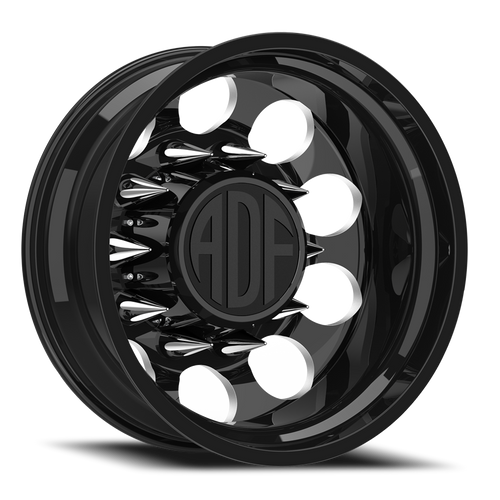 Adf Big Mac Dually Wheel 22x8.25 8x210 Gloss Black/Machined -167mm - FREE T-SHIRT INCLUDED! | D102BM228226-167
