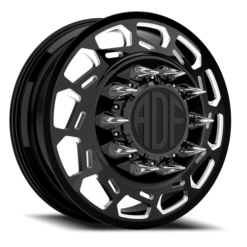 Adf Payload Left Dually Wheel 20x8.25 8x165.1 Gloss Black/Machined 144mm. - FREE T-SHIRT INCLUDED! | D201BM208221+144L