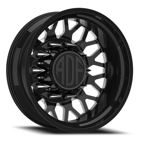 Adf Hot Shot Dually Wheel 22x8.25 8x165.1 Gloss Black/Machined -167mm - FREE T-SHIRT INCLUDED! | D202BM228222-167