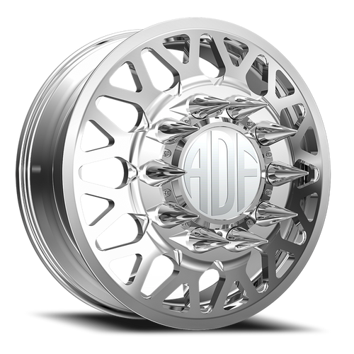 Adf Hot Shot Dually Wheel 20x8.25 10x225 Polished 144mm - FREE T-SHIRT INCLUDED! | D202PP208227+144