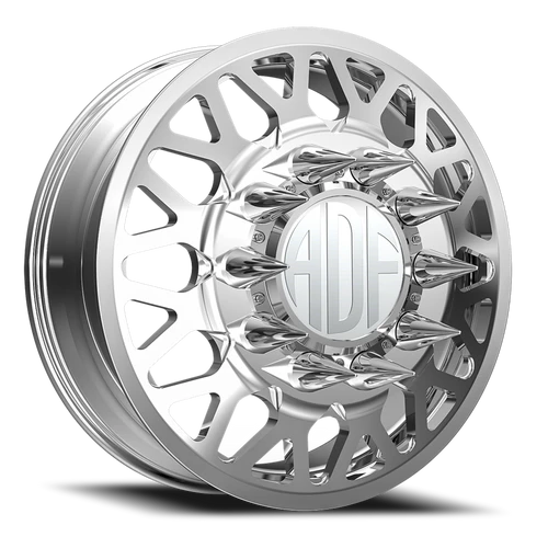 Adf Hot Shot Dually Wheel - 24x8.25 8x165.1 Polished 144mm - FREE T-SHIRT INCLUDED! | D202PP248221+144