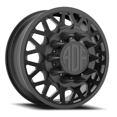 Adf Hot Shot Dually Wheel 22x8.25 10x225 Satin Black 144mm - FREE T-SHIRT INCLUDED! | D202SB228227+144